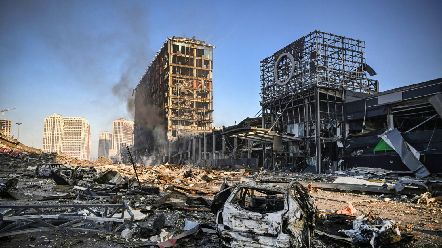 Retroville shopping mall in Kyiv is destroyed during the war in Ukraine